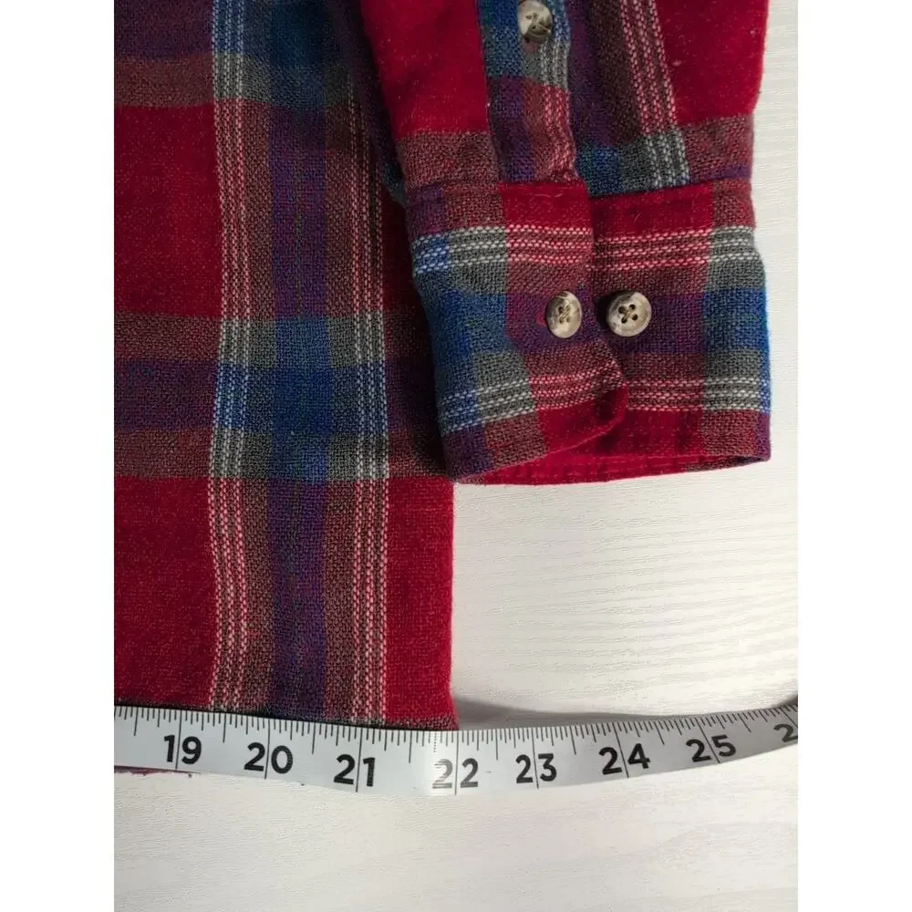 High Sierra Wool Plaid Shacket Men’s Med Red Blue Quilted Hunting Jacket Vintage - Picture 14 of 16